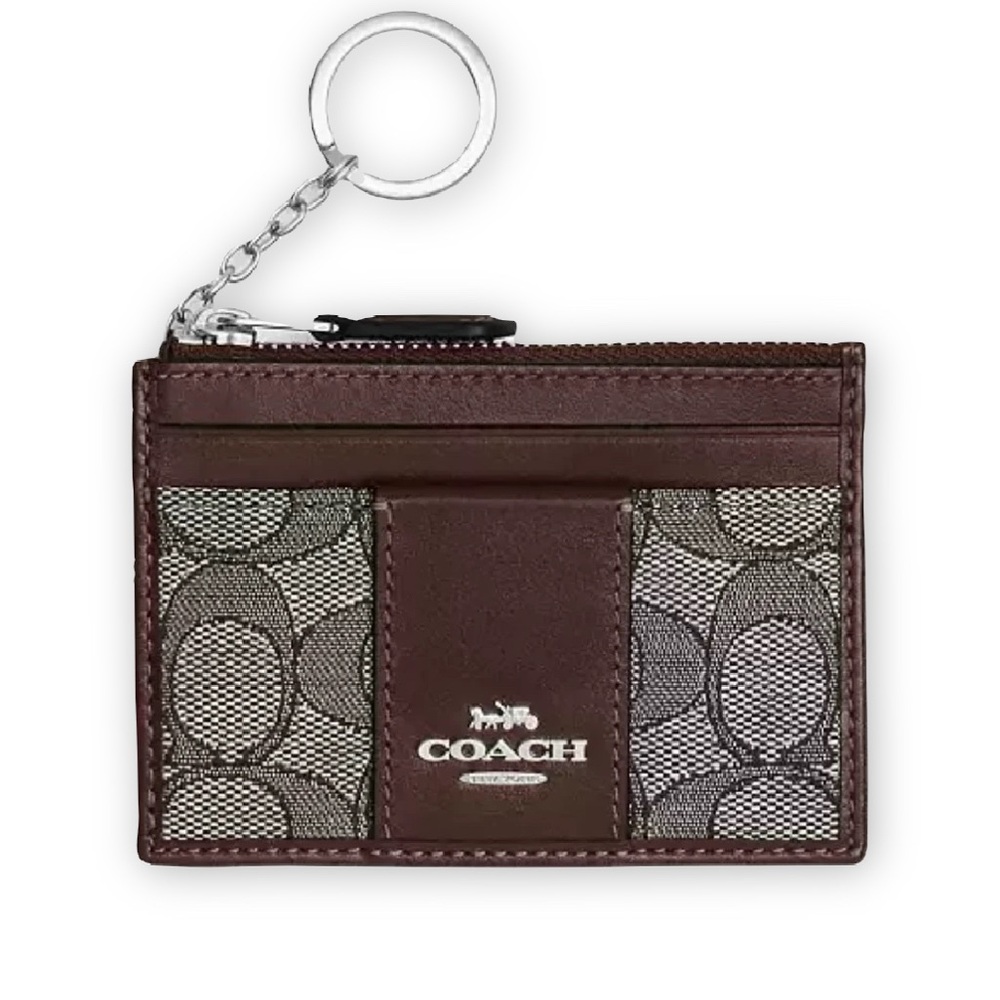 Coach Brown Card Holder Keychain